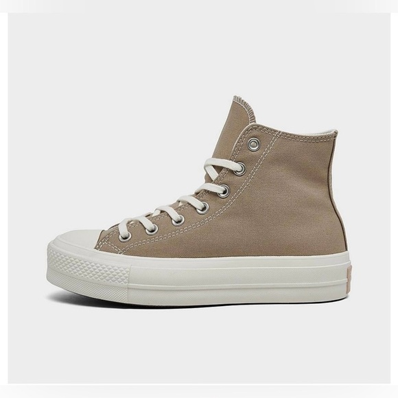 NWB Converse High-Top Canvas Sneakers - Tan - Picture 2 of 6